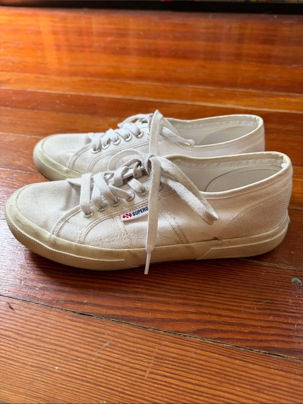 Superga Canvas Low-Top Sneakers in Off-White